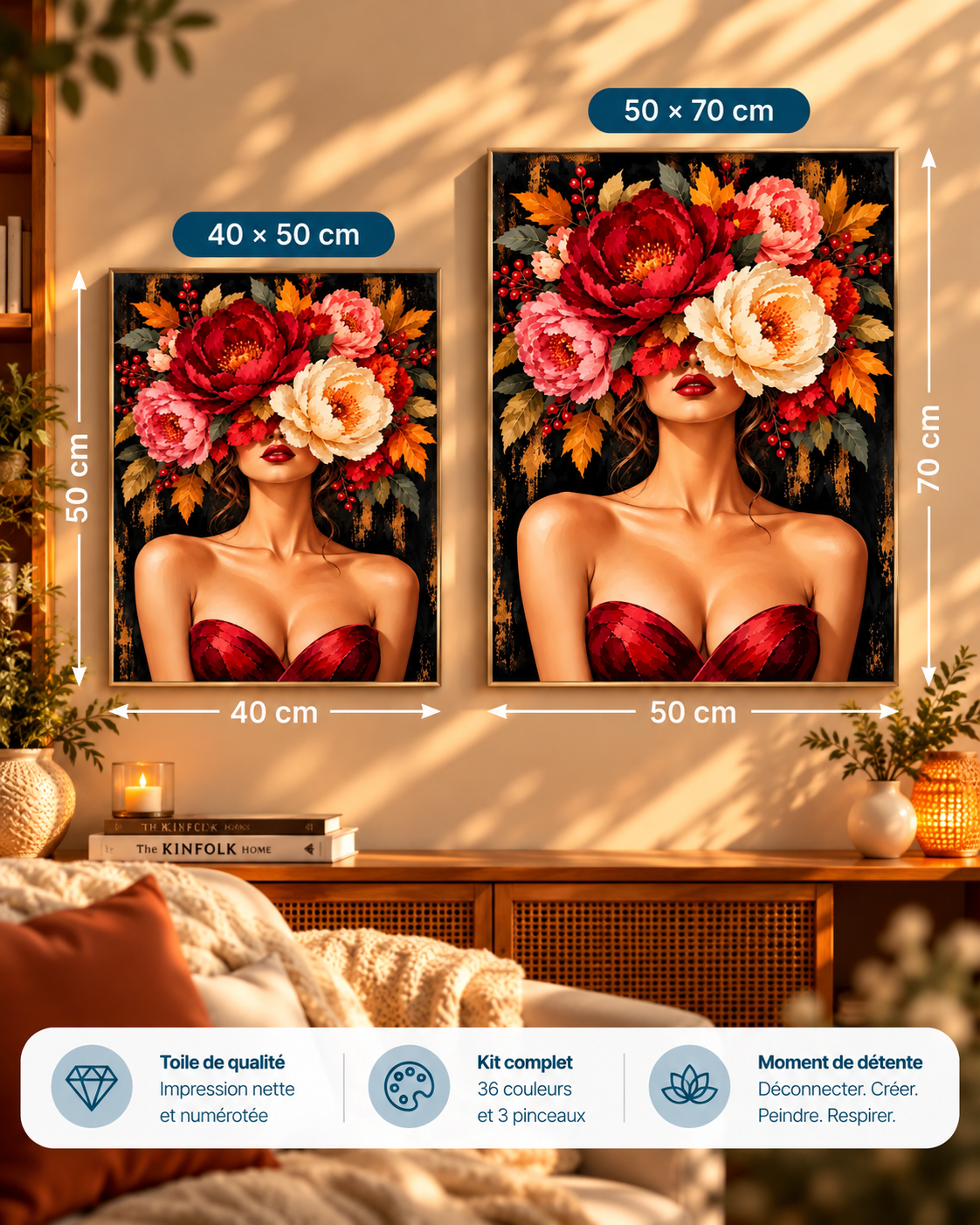 Femme aux Fleurs – Peinture par numéro