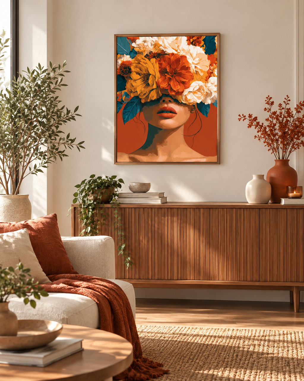 La Femme aux Fleurs Peinture par numéro