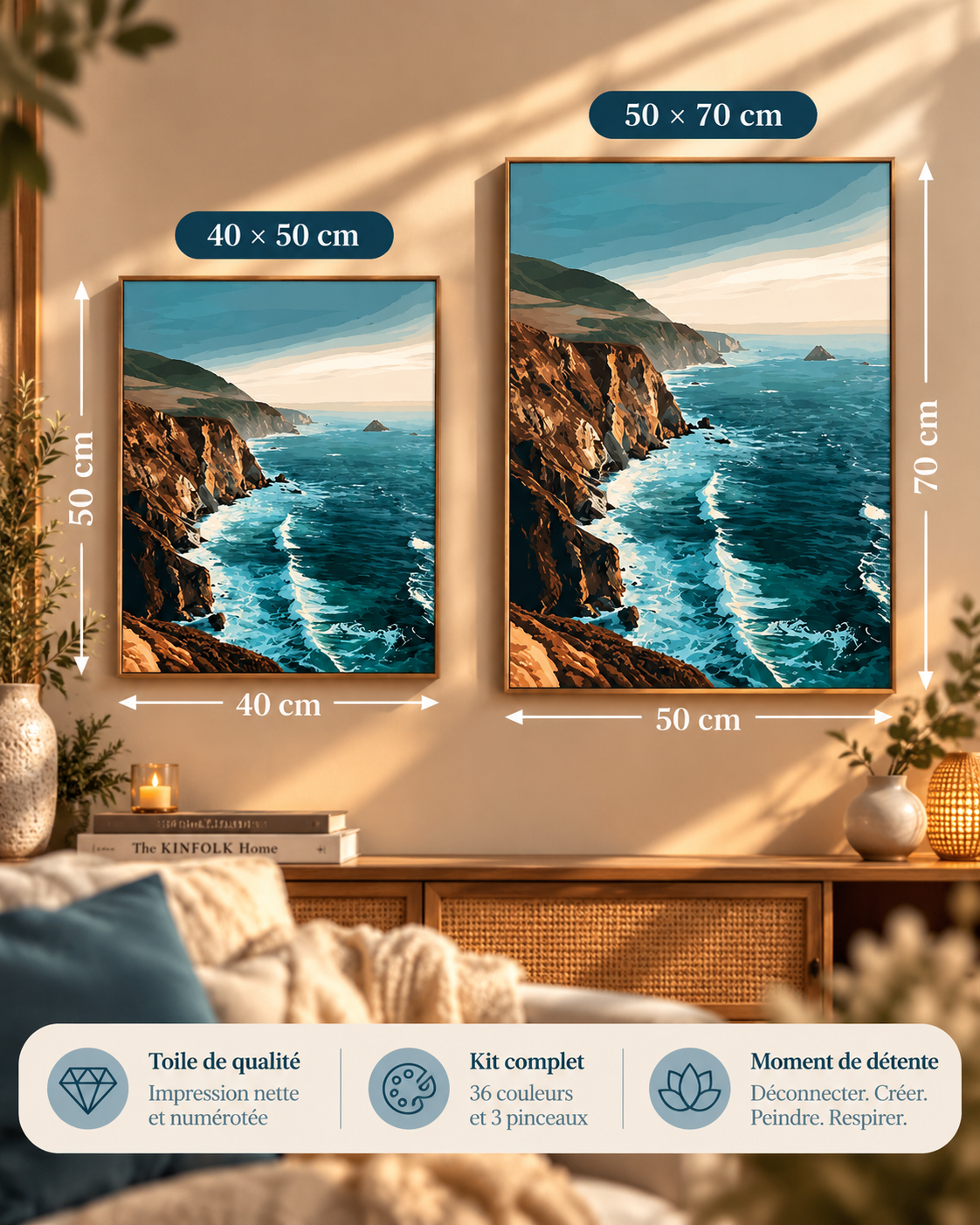 Falaises Sauvages – Peinture par numéro