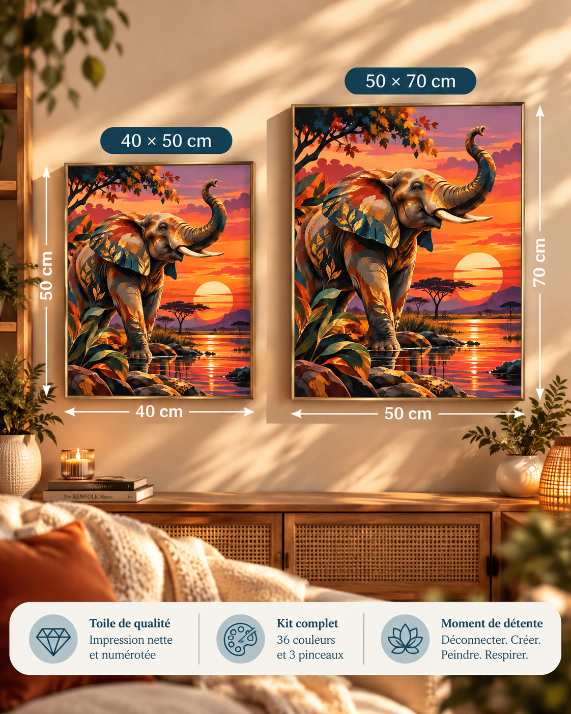 Éléphant – Peinture par numéro