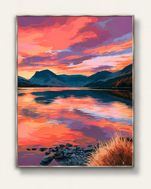 Lac au Crépuscule – Peinture par numéro